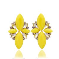 1 Pair Glam Geometric Alloy Plating Artificial Crystal Resin Women's Drop Earrings sku image 1