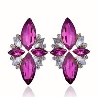 1 Pair Glam Geometric Alloy Plating Artificial Crystal Resin Women's Drop Earrings sku image 2