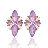 1 Pair Glam Geometric Alloy Plating Artificial Crystal Resin Women's Drop Earrings sku image 8