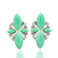 1 Pair Glam Geometric Alloy Plating Artificial Crystal Resin Women's Drop Earrings sku image 10