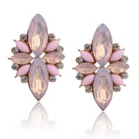 1 Pair Glam Geometric Alloy Plating Artificial Crystal Resin Women's Drop Earrings sku image 6