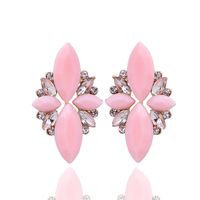 1 Pair Glam Geometric Alloy Plating Artificial Crystal Resin Women's Drop Earrings sku image 13