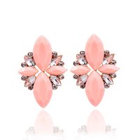 1 Pair Glam Geometric Alloy Plating Artificial Crystal Resin Women's Drop Earrings sku image 15