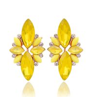 1 Pair Glam Geometric Alloy Plating Artificial Crystal Resin Women's Drop Earrings sku image 11