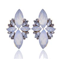 1 Pair Glam Geometric Alloy Plating Artificial Crystal Resin Women's Drop Earrings sku image 4