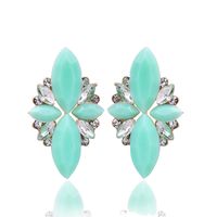 1 Pair Glam Geometric Alloy Plating Artificial Crystal Resin Women's Drop Earrings sku image 9