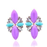 1 Pair Glam Geometric Alloy Plating Artificial Crystal Resin Women's Drop Earrings sku image 14