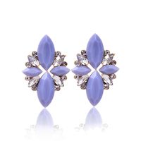 1 Pair Glam Geometric Alloy Plating Artificial Crystal Resin Women's Drop Earrings sku image 7