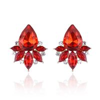 1 Pair Glam Water Droplets Inlay Alloy Artificial Crystal Drop Earrings sku image 11