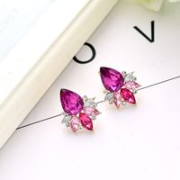 1 Pair Glam Water Droplets Inlay Alloy Artificial Crystal Drop Earrings main image 1