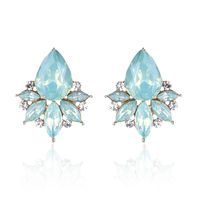 1 Pair Glam Water Droplets Inlay Alloy Artificial Crystal Drop Earrings main image 4