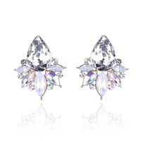 1 Pair Glam Water Droplets Inlay Alloy Artificial Crystal Drop Earrings sku image 2