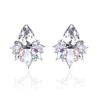 1 Paire Glamour Les Gouttelettes D'eau Incruster Alliage Cristal Artificiel Boucles D'oreilles sku image 2