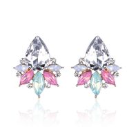 1 Pair Glam Water Droplets Inlay Alloy Artificial Crystal Drop Earrings sku image 13
