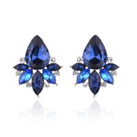 1 Pair Glam Water Droplets Inlay Alloy Artificial Crystal Drop Earrings sku image 1