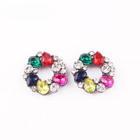 1 Pair Fashion Round Alloy Inlay Acrylic Artificial Crystal Women's Ear Studs main image 1