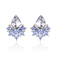 1 Paire Glamour Les Gouttelettes D'eau Incruster Alliage Cristal Artificiel Boucles D'oreilles sku image 3