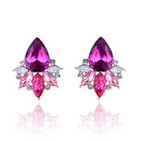 1 Pair Glam Water Droplets Inlay Alloy Artificial Crystal Drop Earrings sku image 12