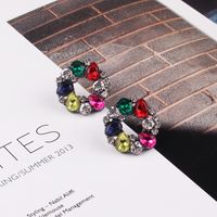 1 Pair Fashion Round Alloy Inlay Acrylic Artificial Crystal Women's Ear Studs main image 5
