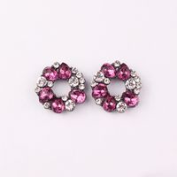 1 Pair Fashion Round Alloy Inlay Acrylic Artificial Crystal Women's Ear Studs main image 4