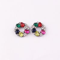 1 Pair Fashion Round Alloy Inlay Acrylic Artificial Crystal Women's Ear Studs sku image 4