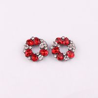 1 Pair Fashion Round Alloy Inlay Acrylic Artificial Crystal Women's Ear Studs sku image 8