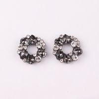 1 Pair Fashion Round Alloy Inlay Acrylic Artificial Crystal Women's Ear Studs sku image 13