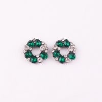 1 Pair Fashion Round Alloy Inlay Acrylic Artificial Crystal Women's Ear Studs sku image 2