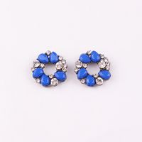1 Pair Fashion Round Alloy Inlay Acrylic Artificial Crystal Women's Ear Studs sku image 3