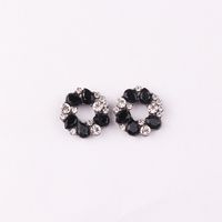 1 Pair Fashion Round Alloy Inlay Acrylic Artificial Crystal Women's Ear Studs sku image 10