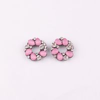 1 Pair Fashion Round Alloy Inlay Acrylic Artificial Crystal Women's Ear Studs sku image 11
