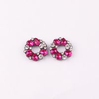 1 Pair Fashion Round Alloy Inlay Acrylic Artificial Crystal Women's Ear Studs sku image 14