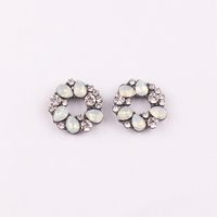 1 Pair Fashion Round Alloy Inlay Acrylic Artificial Crystal Women's Ear Studs sku image 15