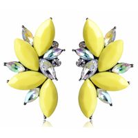1 Pair Glam Geometric Alloy Inlay Artificial Crystal Resin Women's Drop Earrings sku image 1