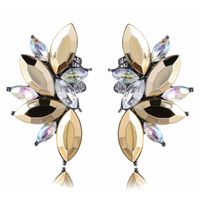 1 Pair Glam Geometric Alloy Inlay Artificial Crystal Resin Women's Drop Earrings sku image 18