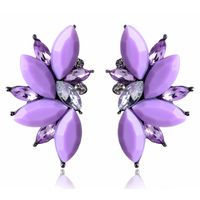 1 Pair Glam Geometric Alloy Inlay Artificial Crystal Resin Women's Drop Earrings sku image 2