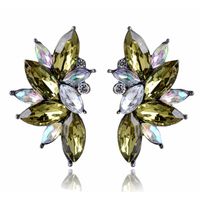 1 Pair Glam Geometric Alloy Inlay Artificial Crystal Resin Women's Drop Earrings sku image 16