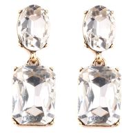 1 Pair Glam Oval Rectangle Alloy Plating Resin Women's Drop Earrings main image 4
