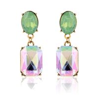 1 Pair Glam Oval Rectangle Alloy Plating Resin Women's Drop Earrings sku image 7