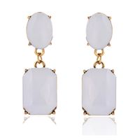 1 Pair Glam Oval Rectangle Alloy Plating Resin Women's Drop Earrings main image 3