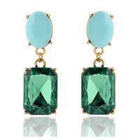 1 Pair Glam Oval Rectangle Alloy Plating Resin Women's Drop Earrings sku image 3