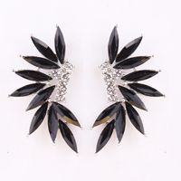 1 Pair Glam Wings Alloy Plating Resin Rhinestones Women's Drop Earrings sku image 9