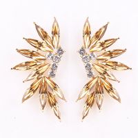 1 Pair Glam Wings Alloy Plating Resin Rhinestones Women's Drop Earrings sku image 6