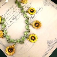 Vacation Leaf Sunflower Alloy Enamel Women's Bracelets main image 4