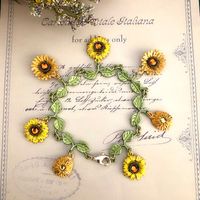 Vacation Leaf Sunflower Alloy Enamel Women's Bracelets main image 5