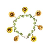 Vacation Leaf Sunflower Alloy Enamel Women's Bracelets main image 3