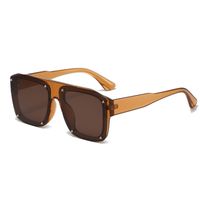 Fashion Solid Color Pc Square Rivet Full Frame Men's Sunglasses sku image 2