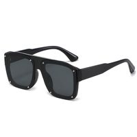 Fashion Solid Color Pc Square Rivet Full Frame Men's Sunglasses sku image 1