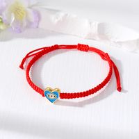 1 Pieza Casual Ojo Del Diablo Forma De Corazón Aleación Soga Tejido De Punto Esmalte Mujeres Pulsera main image 2