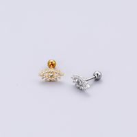 1 Pièce Mode Œil Métal Placage Incruster Zircon Boucles D'oreilles main image 4